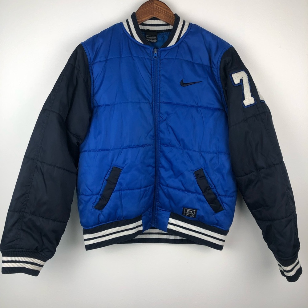 NIKE Athletic Blue Varsity Puffer Jacket Youth XL